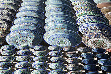 Image showing Ceramic dishware, Uzbekistan