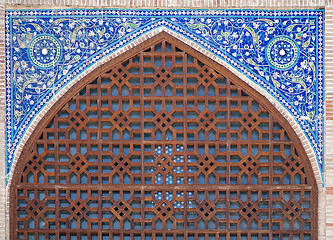 Image showing Arch portal of Kok Gumbaz mosque, Uzbekistan