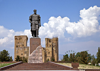 Image showing Statue of Timur in Shahrisabz, Uzbekistan