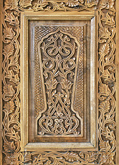 Image showing Traditional wood carving, Uzbekistan