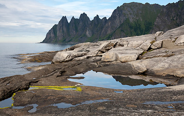 Image showing The Claws Of The Dragon rocks of Senja island, Norway