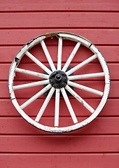 Image showing old wooden wheel