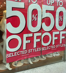 Image showing 50% off sale sign banner