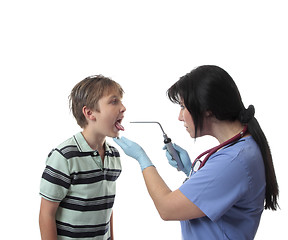 Image showing Doctor using bent arm illuminator