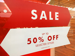 Image showing Retails banner advertising sale sign