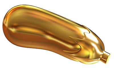 Image showing Gold Eggplant icon. 3d Illustration