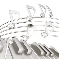 Image showing music notes  background. 3D illustration