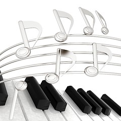 Image showing music notes  background. 3D illustration