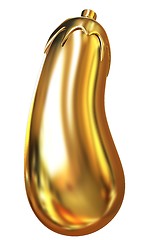 Image showing Gold Eggplant icon. 3d Illustration