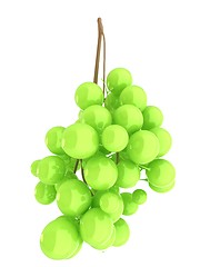 Image showing Healthy fruits Green wine grapes isolated white background. Bunc