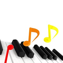 Image showing music notes  background. 3D illustration