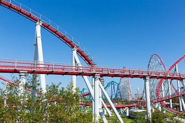 Image showing Roller coaster in amusement park