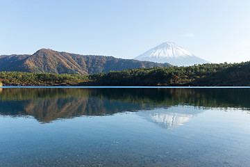 Image showing Fuji Mountain and Lake saiko