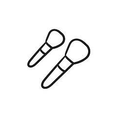 Image showing Makeup brushes sketch icon.