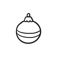 Image showing Christmas-tree decoration sketch icon.