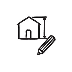 Image showing House design sketch icon.