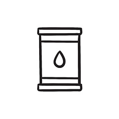 Image showing Oil barrel sketch icon.