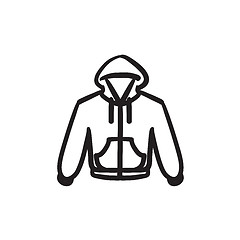 Image showing Hoodie sketch icon.