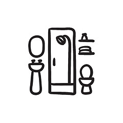 Image showing Bathroom sketch icon.