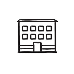 Image showing Office building sketch icon.