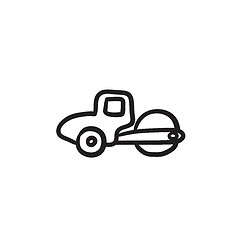 Image showing Road roller sketch icon.