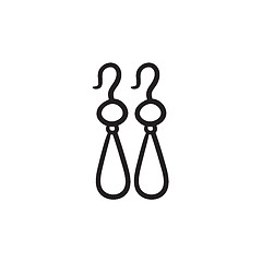 Image showing Pair of earrings sketch icon.