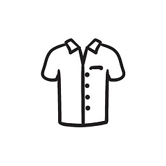 Image showing Polo shirt sketch icon.