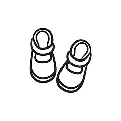 Image showing Baby booties sketch icon.