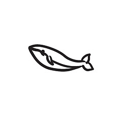 Image showing Whale sketch icon.