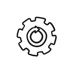 Image showing Gear wheel with arrow sketch icon.