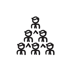 Image showing Business pyramid  sketch icon.