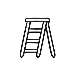 Image showing Stepladder sketch icon.