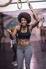 Image showing black woman doing dipping exercise