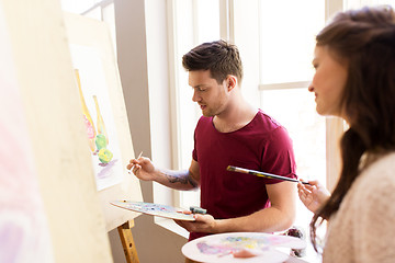 Image showing artists painting still life picture at art school