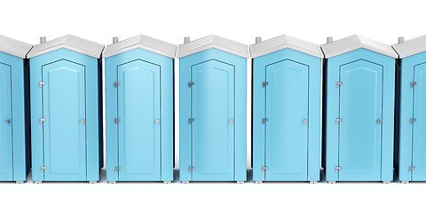 Image showing Portable plastic toilets on white