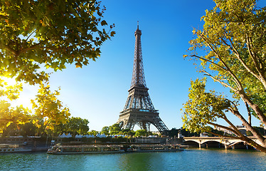 Image showing Seine in Paris in the evening