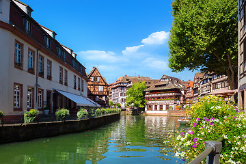 Image showing Strasbourg houses on river