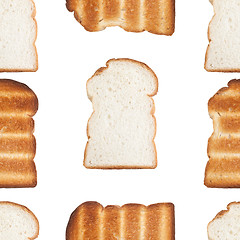 Image showing Seamless pattern of sliced bread and toast
