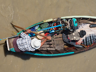 Image showing Fishing vessel on Dala River, Myanmar