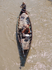 Image showing Fishing vessel on Dala River, Myanmar