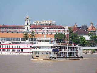Image showing The Yangon to Dala ferry crossing