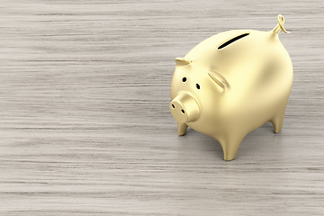 Image showing Golden piggy bank