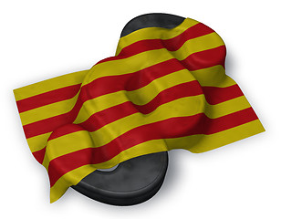 Image showing flag of catalonia and paragraph symbol - 3d illustration