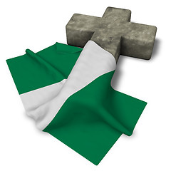 Image showing christian cross and flag of nigeria - 3d rendering