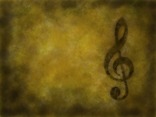 Image showing clef on grunge background