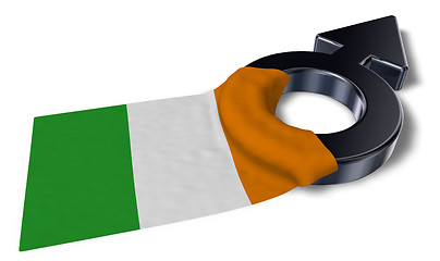 Image showing mars symbol and flag of ireland - 3d rendering