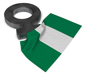 Image showing female symbol and flag of nigeria - 3d rendering