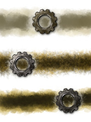 Image showing gear wheel banner background - 3d rendering