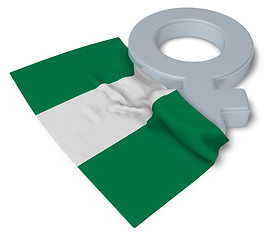 Image showing female symbol and flag of nigeria - 3d rendering