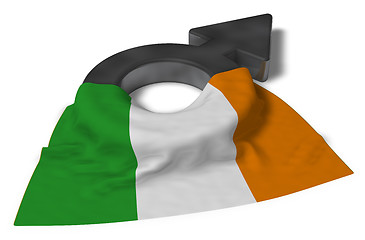 Image showing mars symbol and flag of ireland - 3d rendering